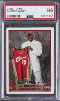 2003-04 Topps #221 LeBron James Rookie Card - PSA MINT 9